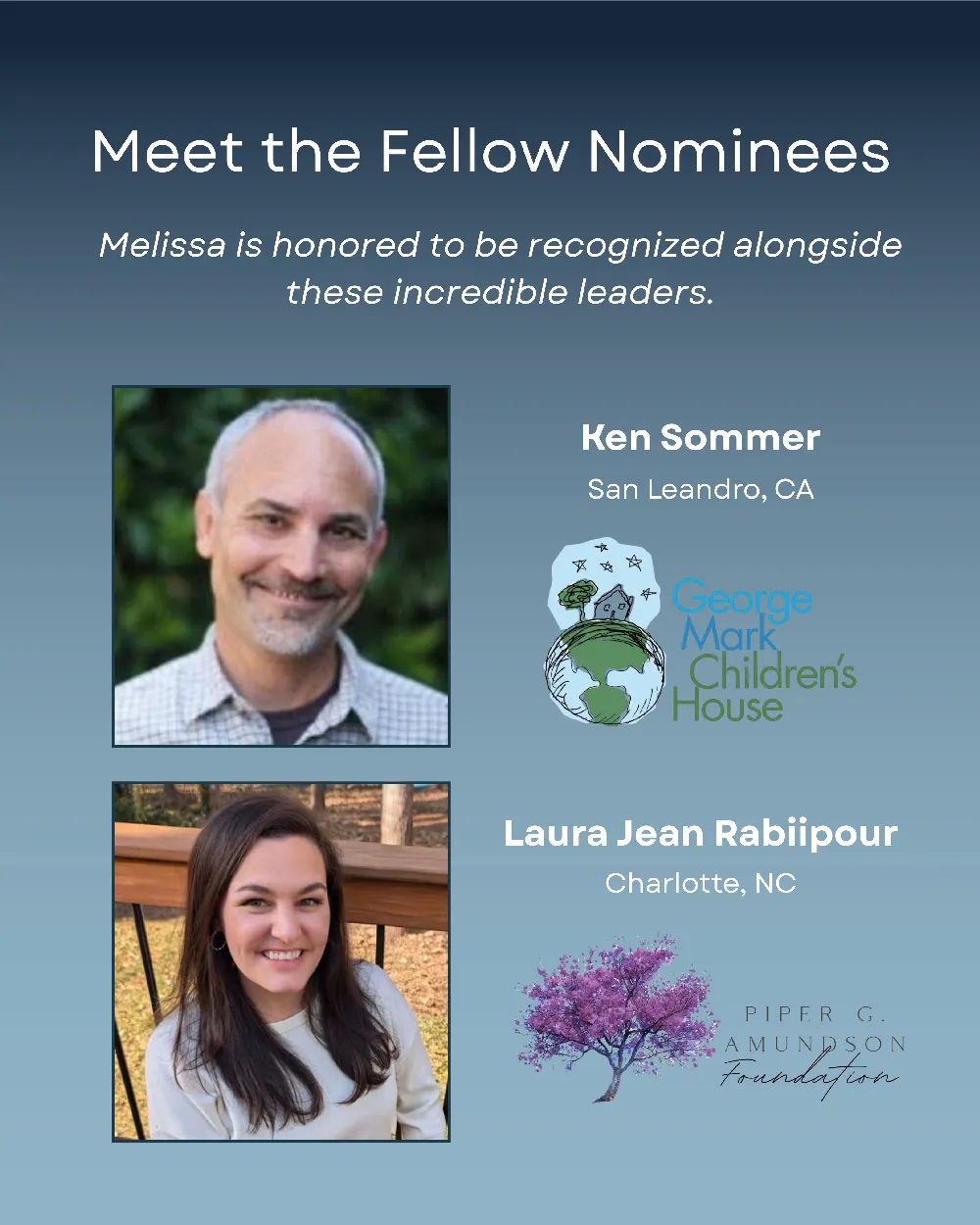 Fellow People's Choice Award nominees Ken Sommer and Laura Jean Rabiipour